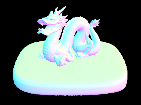 BVH accelerated ray traced dragon.