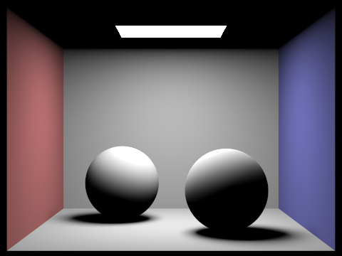 Directly lighted spheres.