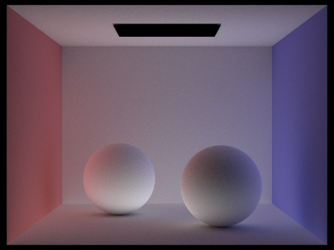 Indirectly lighted spheres.